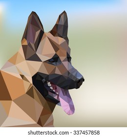 German Shepherd Poly Design. Illustration Vector EPS10.