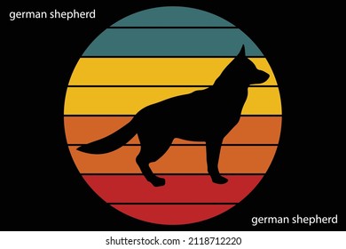 German shepherd retro t shirt design