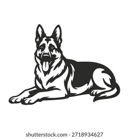 German Shepherd Silhouette 3D Wall Art Square Cutout Design