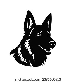 German shepherd silhouette. German shepherd  black icon on white background