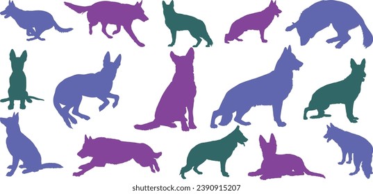 German Shepherd silhouette silhouette collection