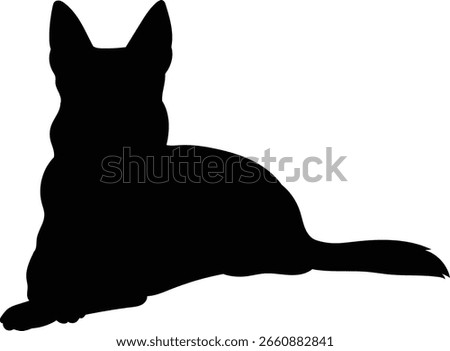 german shepherd silhouette isolated on white