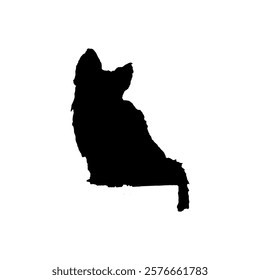 
German Shepherd silhouette sitting. Dog breed bundle showcasing various poses: jumping, running, sitting, lying, and playing. High-quality vector illustration.