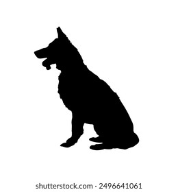 german shepherd silhouette - vector illustration