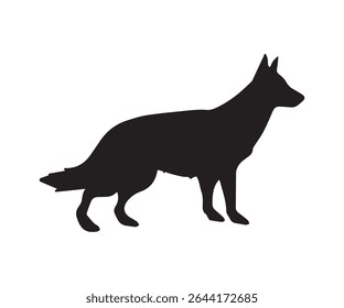 German Shepherd silhouette, German Shepherd vector illustration art