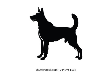 German shepherd silhouette white background