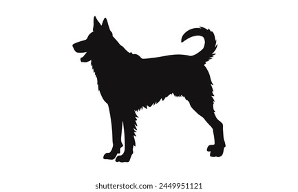 German shepherd silhouette white background