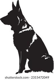 German shepherd silhuette animal images