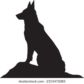 German shepherd silhuette animal images