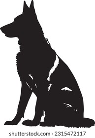 German shepherd silhuette animal images