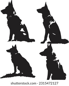 German shepherd silhuette animal images