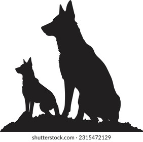 German shepherd silhuette animal images