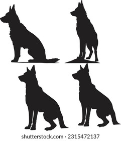 German shepherd silhuette animal images