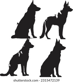 German shepherd silhuette animal images
