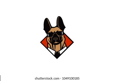 German Shepherd with Sunglasses Character Design