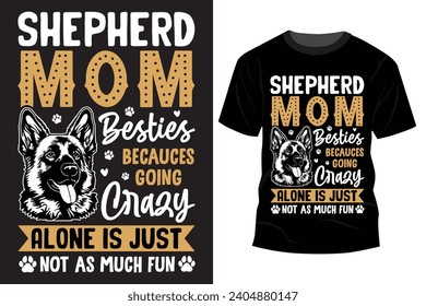 German Shepherd T Shirt Design Vector Art