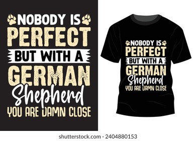 German Shepherd T Shirt Design Vector Art