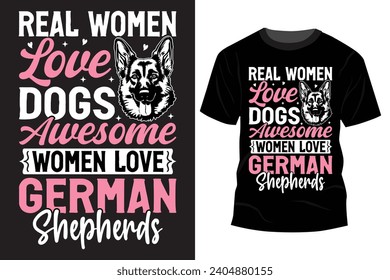 German Shepherd T Shirt Design Vector Art