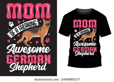 German Shepherd T Shirt Design Vector Art