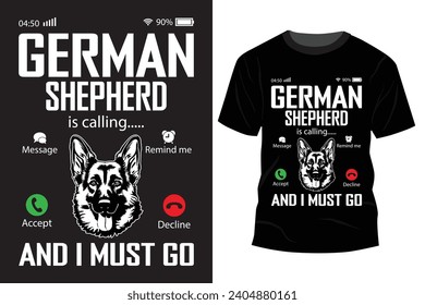 German Shepherd T Shirt Design Vector Art