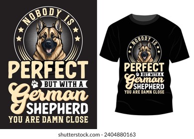 German Shepherd T Shirt Design Vector Art