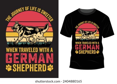 German Shepherd T Shirt Design Vector Art