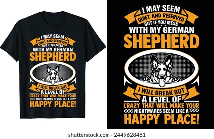 German shepherd t shirt design dog typography tshirt design vector t shirt design, dog poster design, german shepherd vintage t shirt 