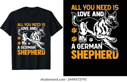 German shepherd t shirt design dog typography tshirt design vector t shirt design, dog poster design, german shepherd vintage t shirt 