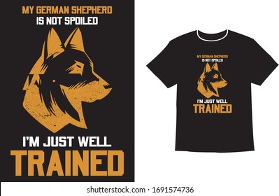 German Shepherd T-Shirt Designs, Hiking labels, badges, vector illustration, Poster, Custom T-shirt design, Trendy T-shirt Design