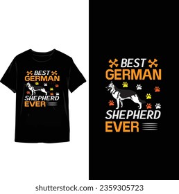 German shepherd typography t shirt design german shepherd t shirt 