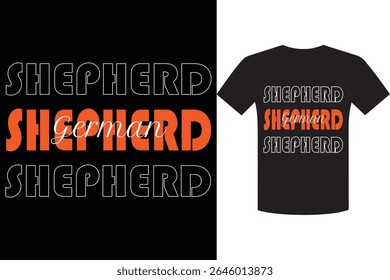 German Shepherd Typography TShirt Design