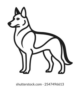 German shepherd vector art isolatted on white background 