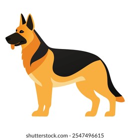 German shepherd vector art isolatted on white background 