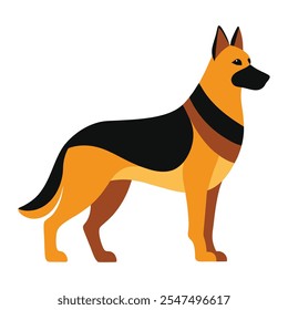 German shepherd vector art isolatted on white background 