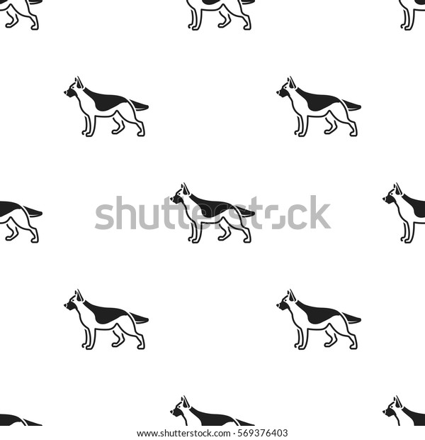 German Shepherd Vector Icon Black Style Stock Vector (Royalty Free