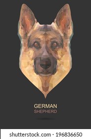 German  shepherd vector polygon geometric