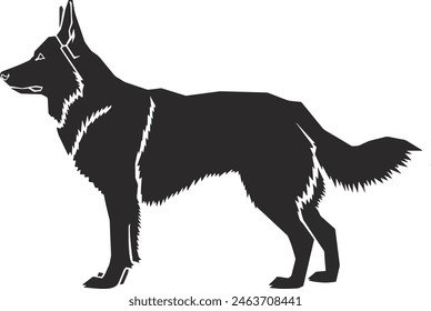 German Shepherd  vector silhouette illustration