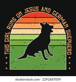 German shepherd vintages tshirt design 