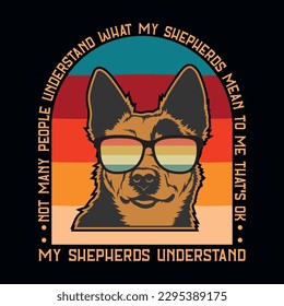 German shepherd vintages tshirt design vector design 