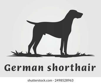 German shorthair dog Silhouette vector art