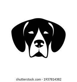 German shorthaired pointer - dog face - isolated vector illustration