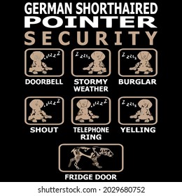 german shorthaired pointer dog security pets funny design vector illustration for use in design and print wall art poster canvas