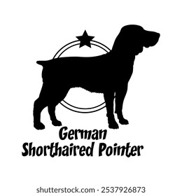 German Shorthaired Pointer dog silhouette,  dog, dog breeds, logo, vector, silhouette, logo design, animal, illustration, icon, sign, design, black,  symbol, pet