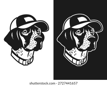 Deutsch Kurzhaar Pointer Maskottchen tragen Baseball Cap, Jagd Hund Vektorgrafik