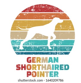 German Shorthaired Pointer silhouette vintage and retro