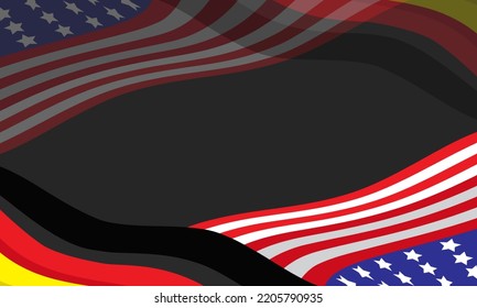 German side American flag black background design with copy space area. can be used on German American day events.