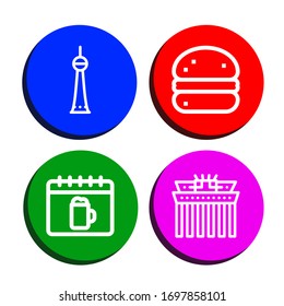 german simple icons set. Contains such icons as Berlin, Bola de berlim, Oktoberfest, Brandenburg gate, can be used for web, mobile and logo