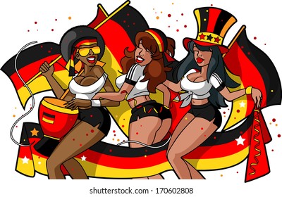 German soccer fans cheering