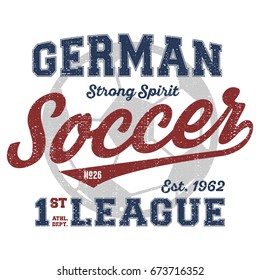 German Soccer League Vintage T-Shirt Design