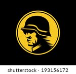 german soldier mascot label